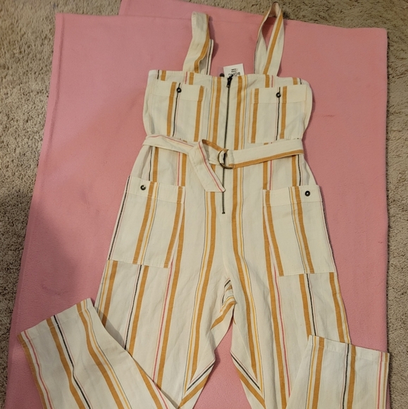 Billabong stripes retro y2k  Jumpsuit patch front pocket - Picture 8 of 14